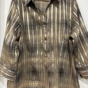 Plaid Button-Up Women's Top
